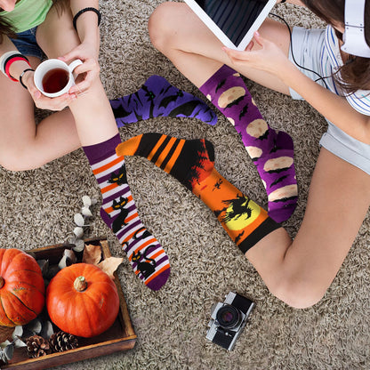6 Pairs Halloween Christmas Socks For Men Women Girls Funny Xmas Socks Santa Claus Elk Cotton Sock Set-Cannot Be Listed On Amazon Platform